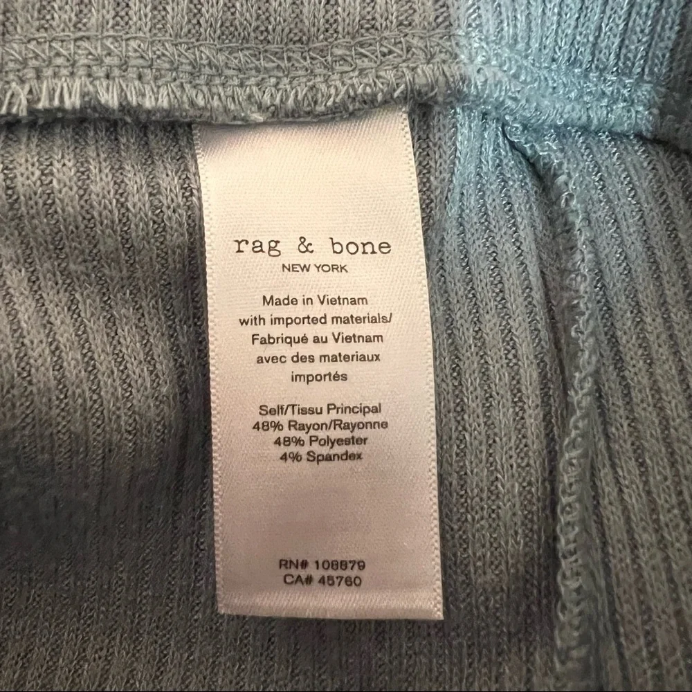 Rag & Bone | NWT The Knit Rib Bike Short Greyed Blue High Waisted Pull-On Size M